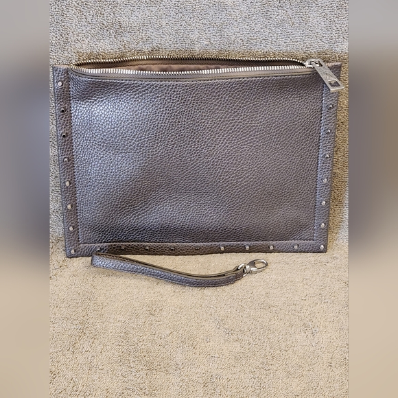 WHBM Envelope Clutch w/ Detachable Strap, Gray/Silver, NWOT - Picture 3 of 12